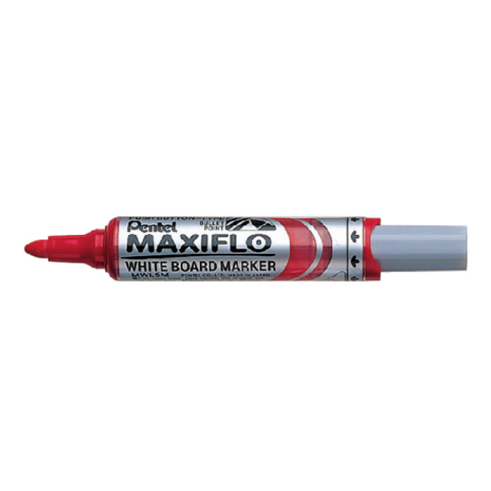 Whiteboardmarker Pentel MWL5M Maxiflo rond 3mm rood