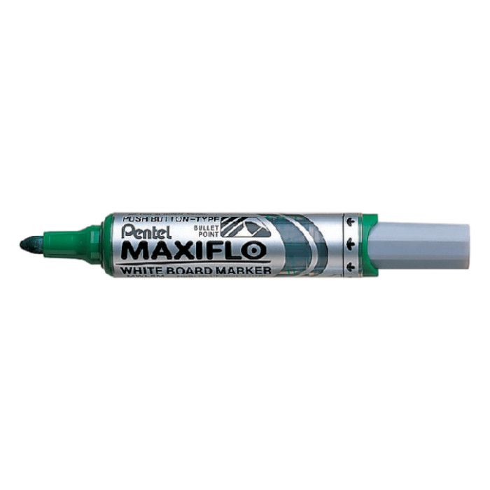 Whiteboardmarker Pentel MWL5M Maxiflo rond 3mm groen