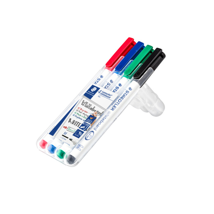 Whiteboardmarker Staedtler 301 rond assorti 1mm 4stuks