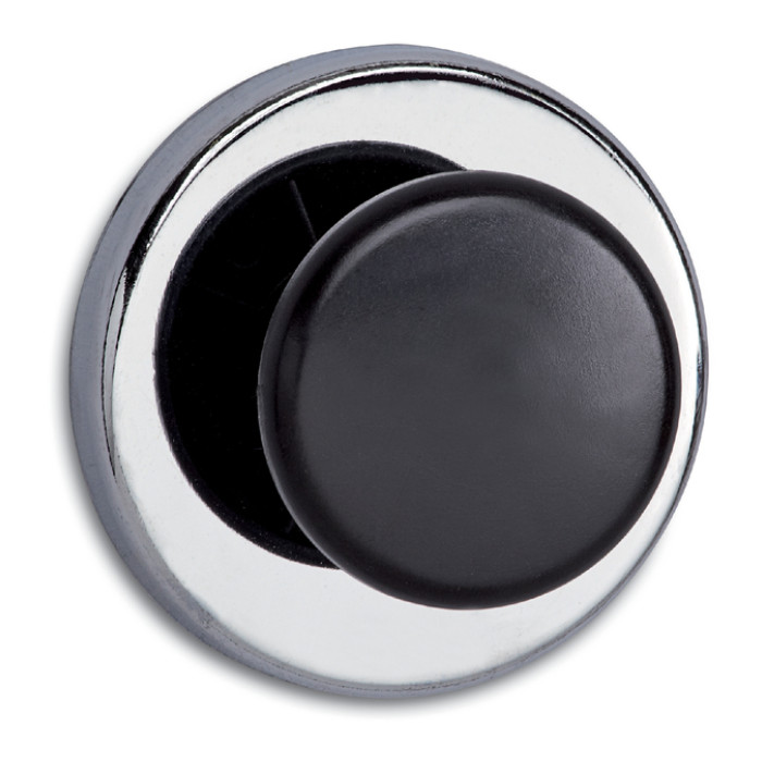Magneet met knop MAUL Ø65mm trekkracht 12kg chroom/zwart