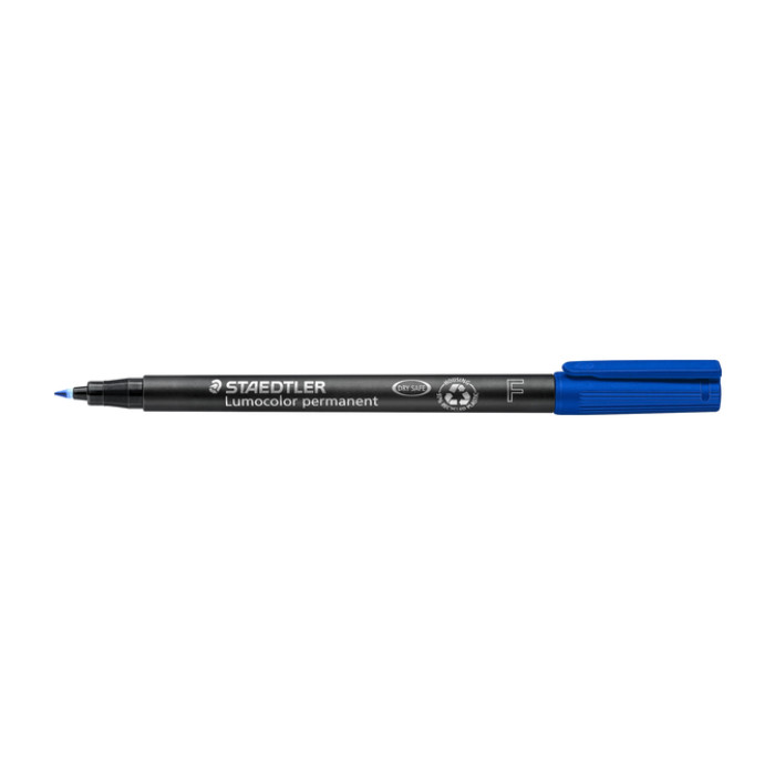 Viltstift Staedtler Lumocolor 318 permanent F blauw