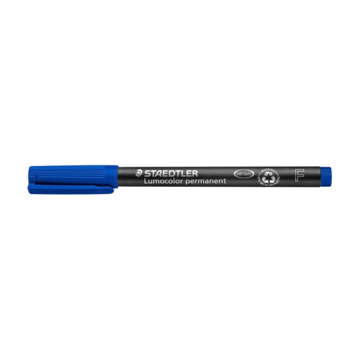 Viltstift Staedtler Lumocolor 318 permanent F blauw