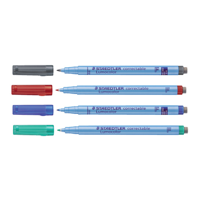 Viltstift Staedtler Lumocolor 305 non permanent correctable F zwart