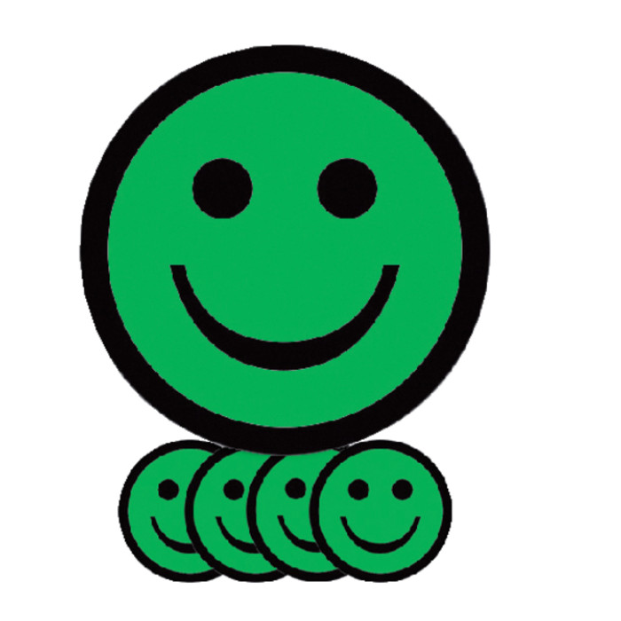 Magneet smiley 50mm emotie blij groen 5 stuks