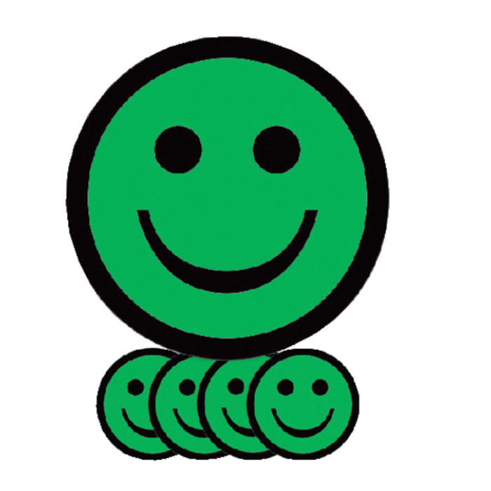 Magneet smiley 75mm emotie blij groen 5 stuks