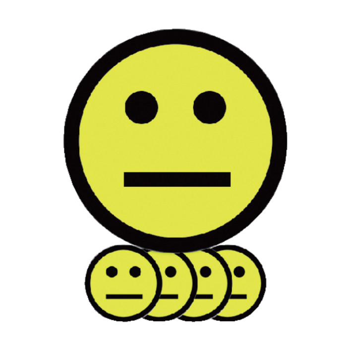 Magneet smiley 25mm emotie neutraal geel 5 stuks