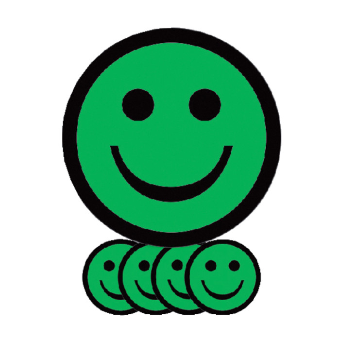 Magneet smiley 25mm emotie blij groen 5 stuks