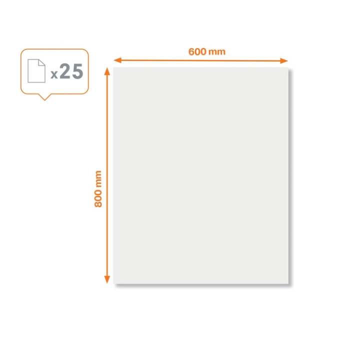 Whiteboard instant Nobo droog uitwisbare vellen wit 600x800mm