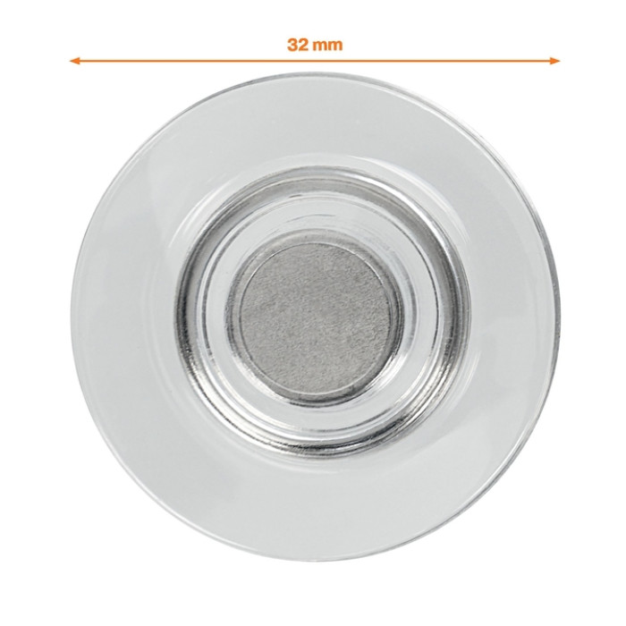 Glasbordmagneet Nobo extra sterk 32mm transparant 4 stuks