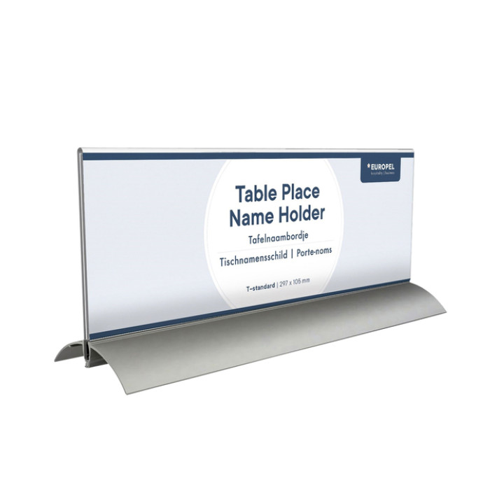 Tafelnaambord Europel 105x297mm acryl aluminium