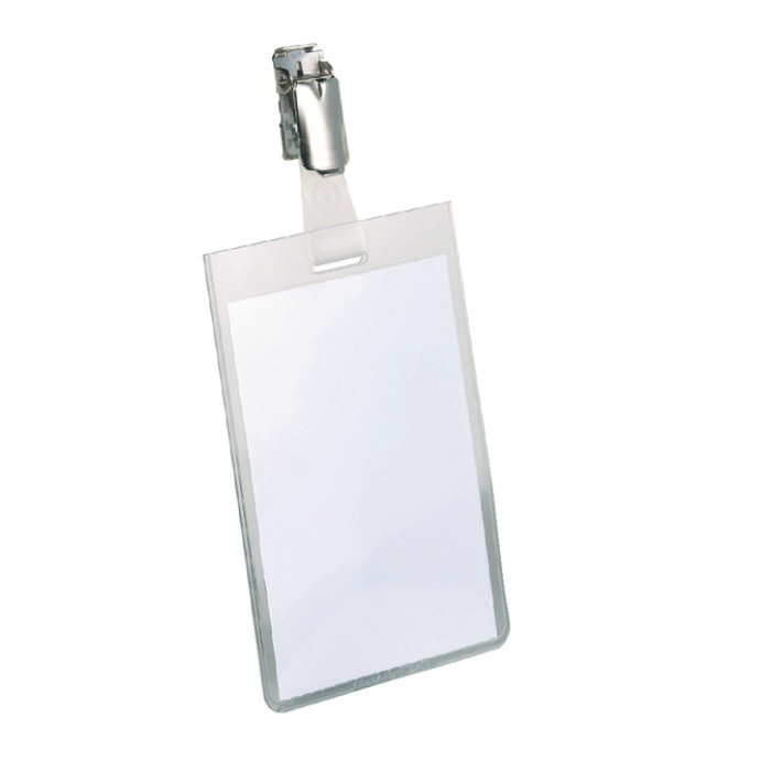 Badge Durable 8002 met clip staand gesloten 90x60mm