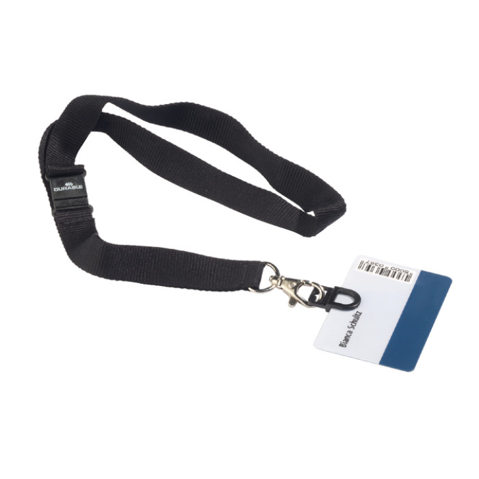Textielkoord Durable 8187 met card fix zwart