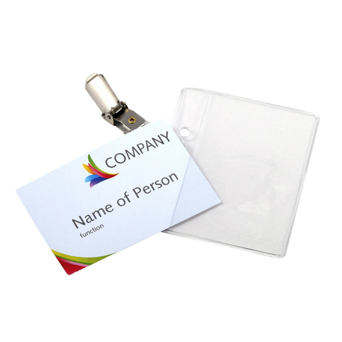Badge Europel met strip en clip 90x60mm