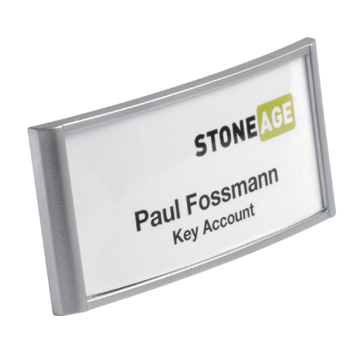 Badge Durable 8540 classic met magneet 30x65mm zilvergrijs