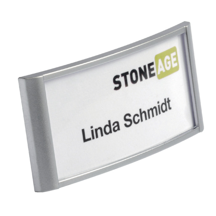 Badge Durable 8542 classic met magneet 34x74mm zilvergrijs
