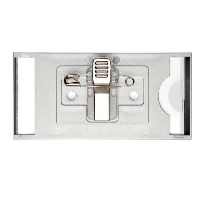 Badge Durable 8543 classic met combiklem 34x74mm zilvergrijs