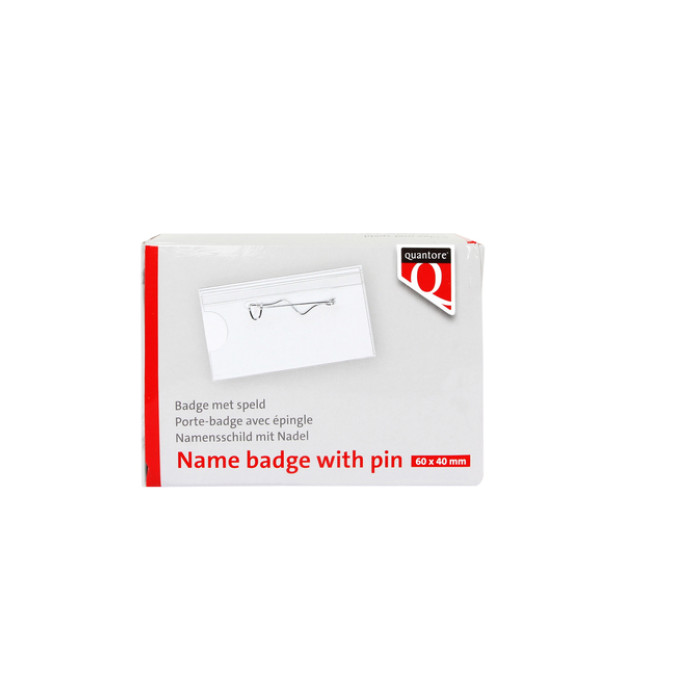 Badge Quantore met speld 40x60mm