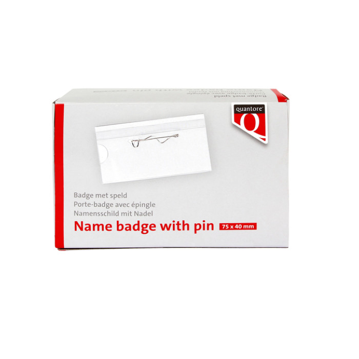Badge Quantore met speld 40x75mm