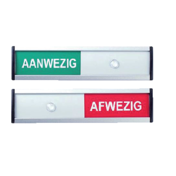 Infobord aanwezig/afwezig 125x30mm