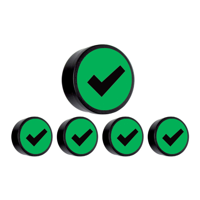 Magneet check 35mm groen 5 stuks