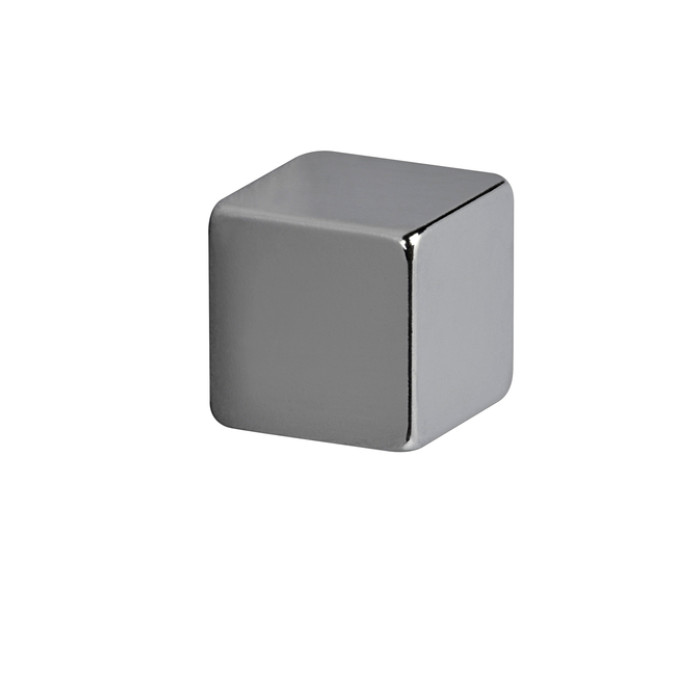 Magneet MAUL Neodymium kubus 10x10x10mm 3.8kg nikkel 4 stuks