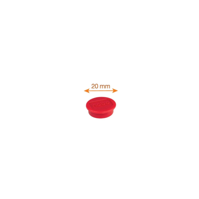 Magneet Nobo 20mm rood 8 stuks