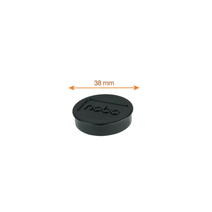 Magneet Nobo 38mm zwart 4 stuks