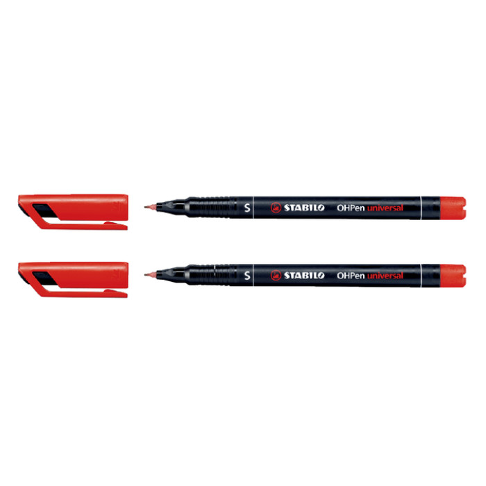 Viltstift STABILO OHpen 841/40 permanent rond superfijn rood