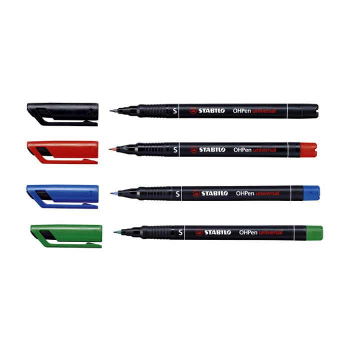 Viltstift STABILO OHpen 841/41 permanent rond superfijn blauw