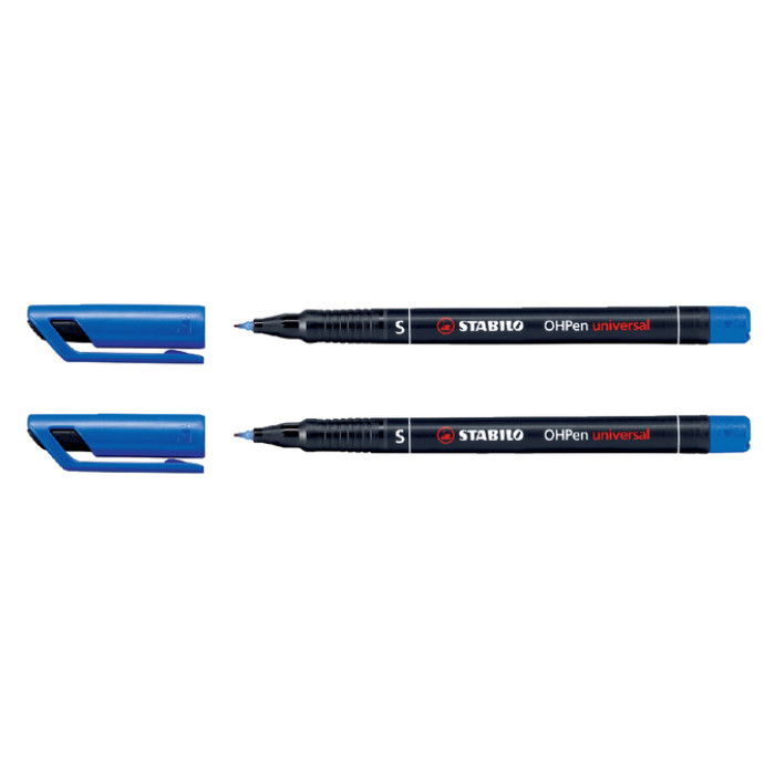 Viltstift STABILO OHpen 841/41 permanent rond superfijn blauw