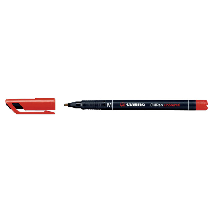Viltstift STABILO OHpen 843/40 permanent rond medium rood