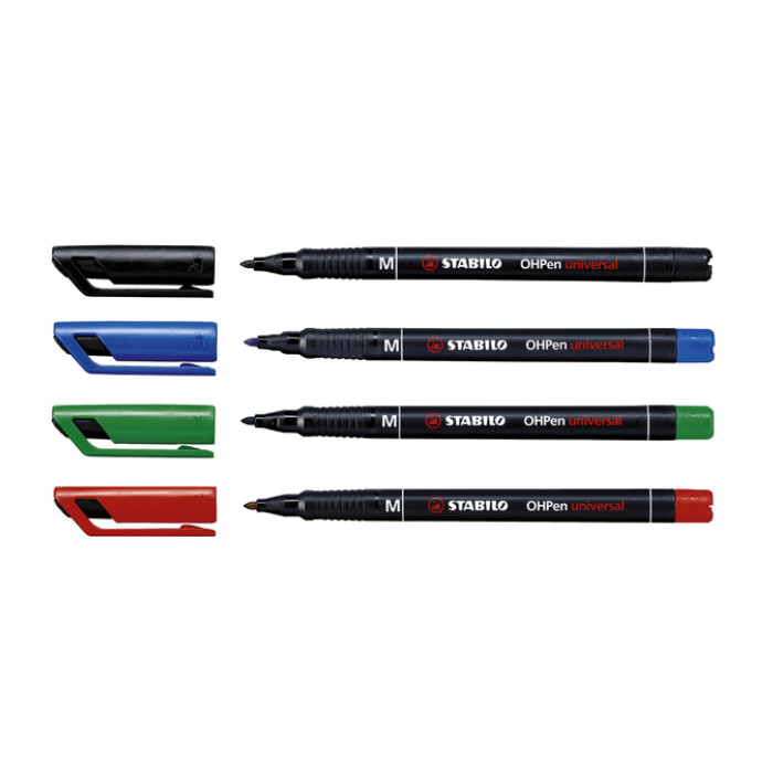 Viltstift STABILO OHpen 843/41 permanent rond medium blauw