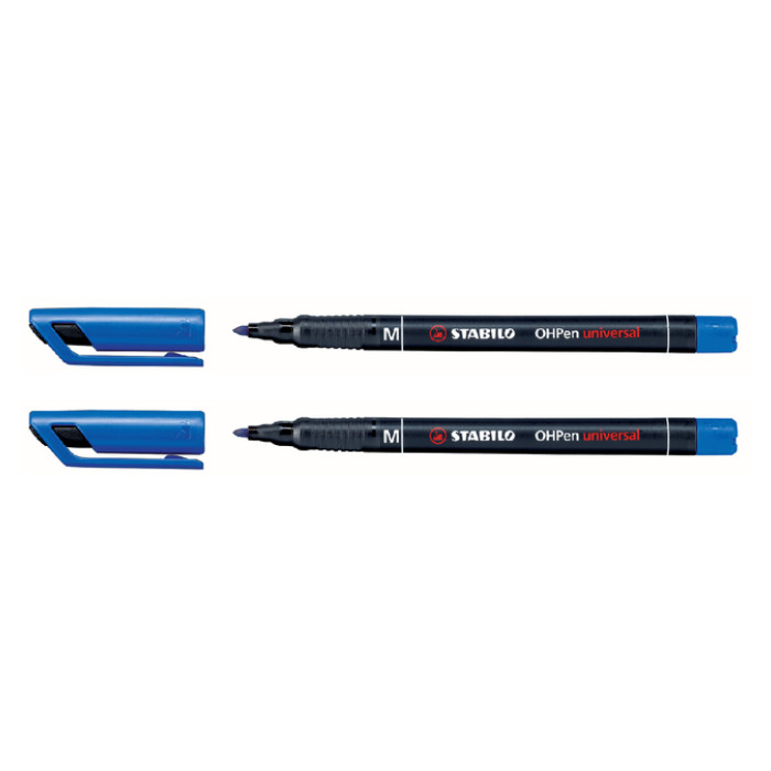 Viltstift STABILO OHpen 843/41 permanent rond medium blauw