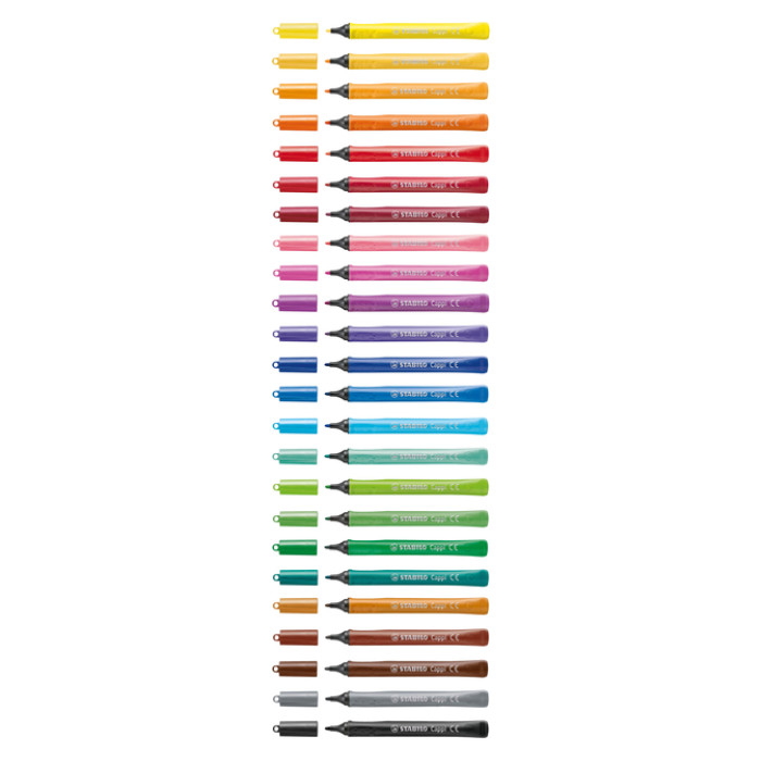 Viltstift STABILO Cappi 168/24 medium assorti etui à 24 stuks