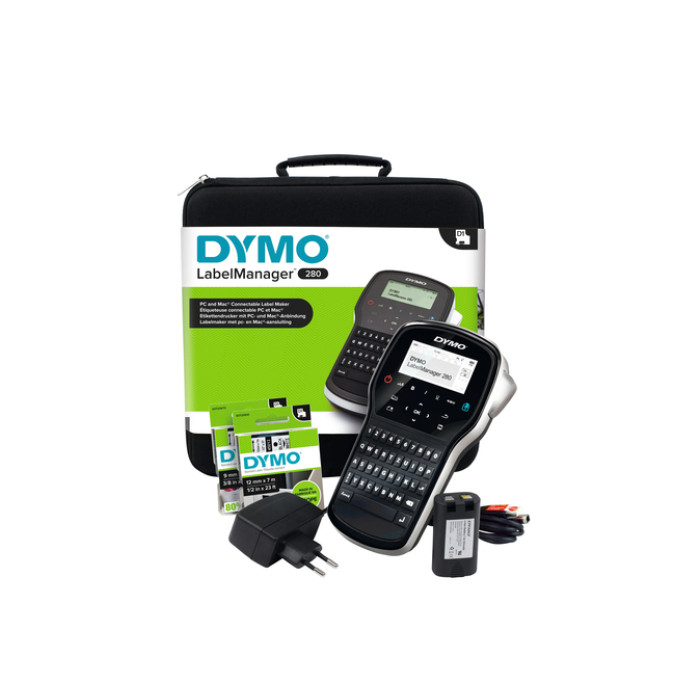 Labelprinter Dymo LabelManager 280 draagbaar qwerty 12mm zwart in koffer