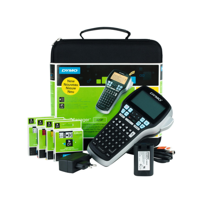 Labelprinter Dymo LabelManager 420P draagbaar abc 19mm zwart in koffer