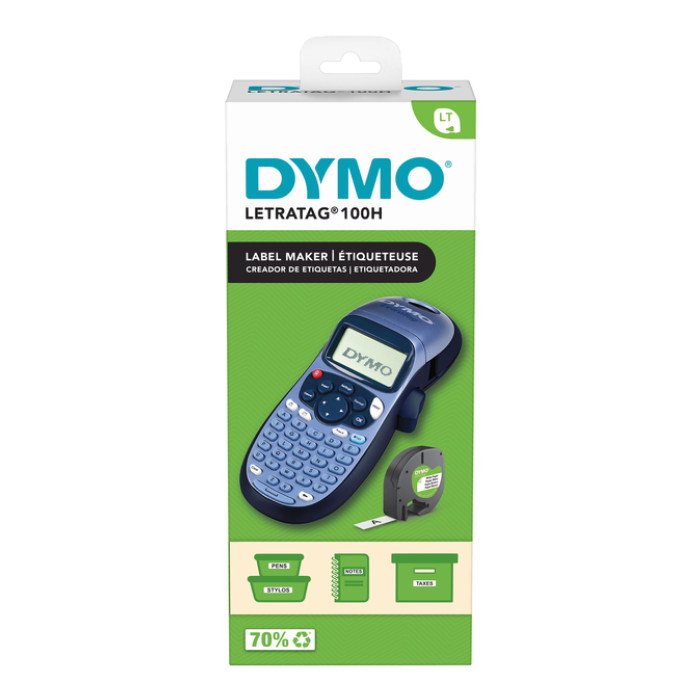 Labelprinter Dymo LetraTag 100H draagbaar abc 12mm blauw