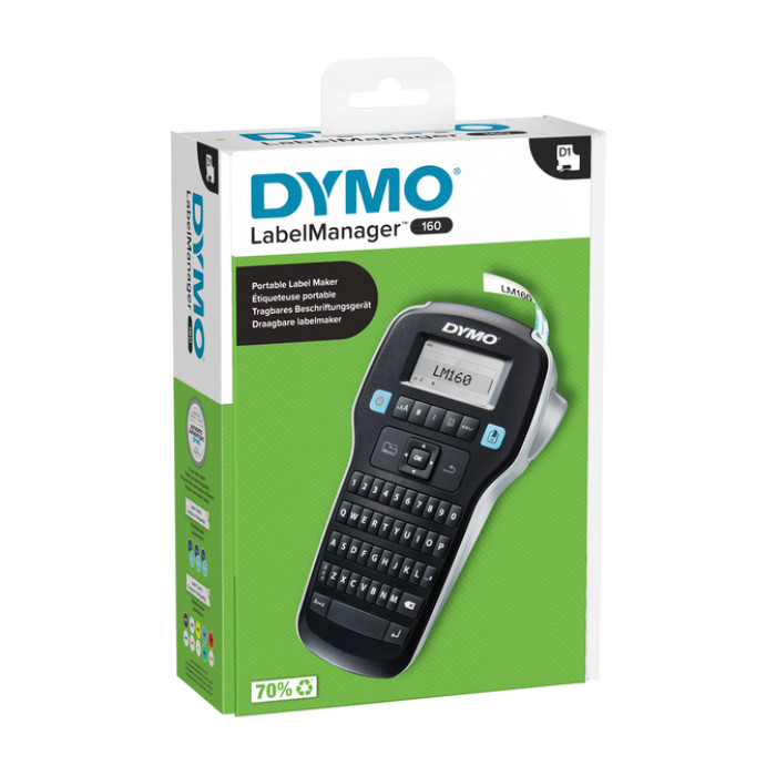Labelprinter Dymo LabelManager 160 draagbaar qwerty 12mm zwart