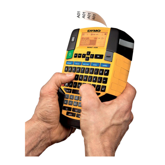 Labelprinter Dymo Rhino 4200 industrieel azerty 19mm geel