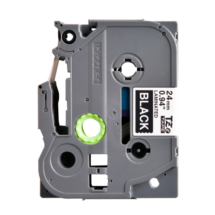 Labeltape Brother P-touch TZe-355 standaard 24mm wit op zwart