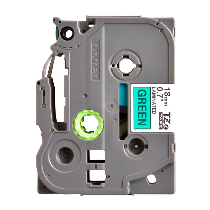 Labeltape Brother P-touch TZe-741 standaard 18mm zwart op groen