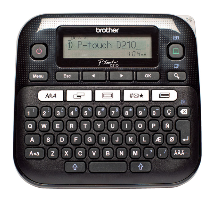 Labelprinter Brother P-touch TZe PT-D210 desktop qwerty 12mm zwart in koffer
