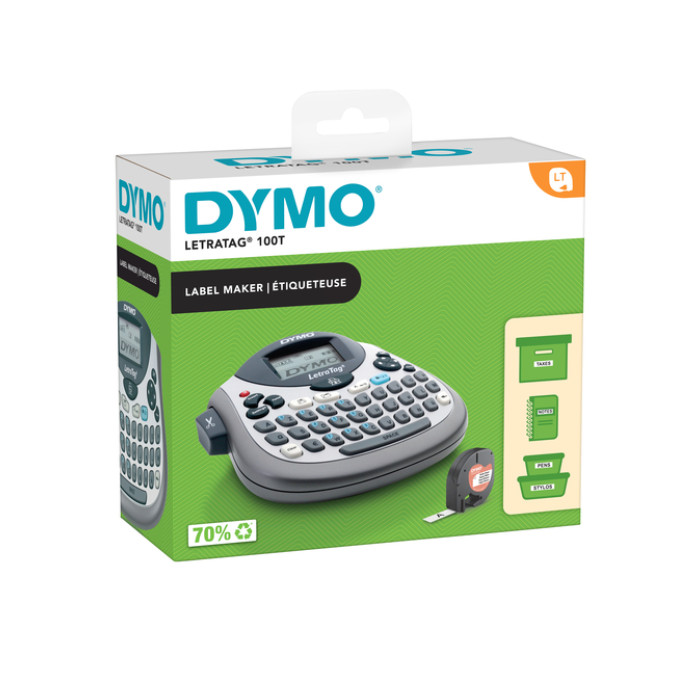 Labelprinter Dymo LetraTag 100T draagbaar azerty 12mm zilver