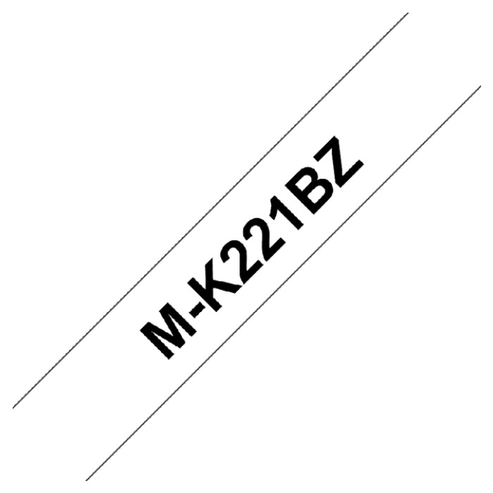 Labeltape Brother P-touch TZe-K221 ongelamineerd 9mm zwart op wit