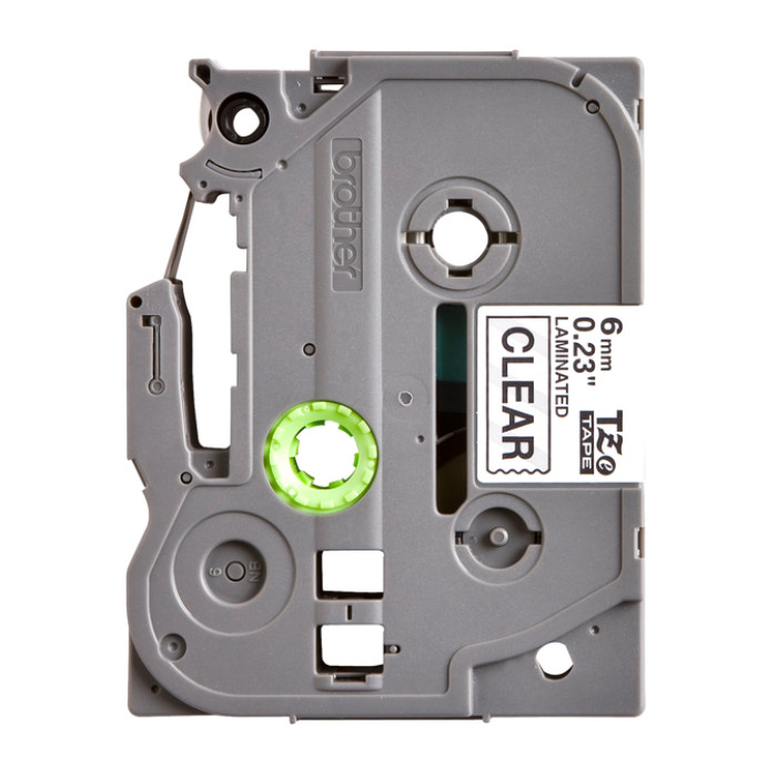 Labeltape Brother P-touch TZe-111 standaard 6mm zwart op transparant