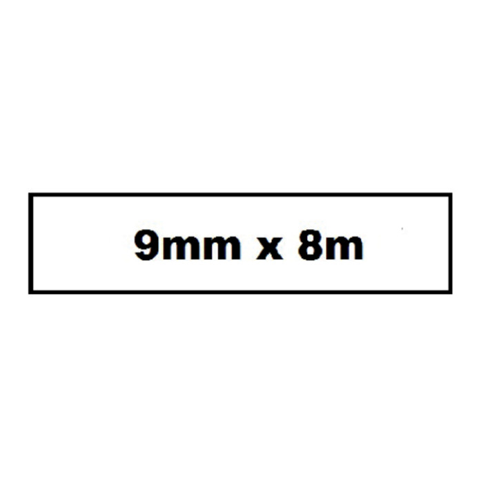 Labeltape Quantore TZe-221 9mmx8m zwart op wit