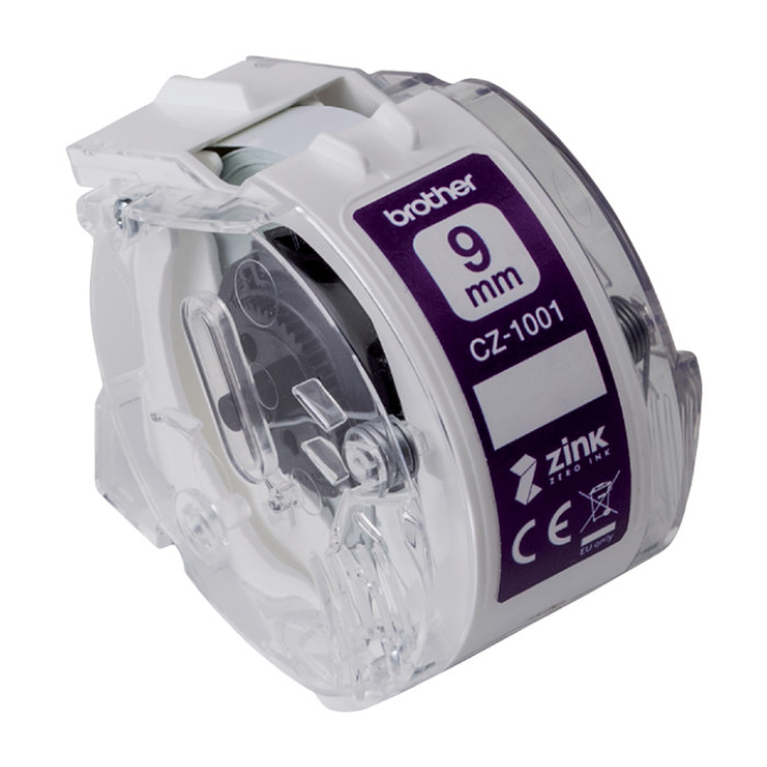 Etiket Brother CZ-1001 multifunctioneel 9mm 1 rol á 5m wit