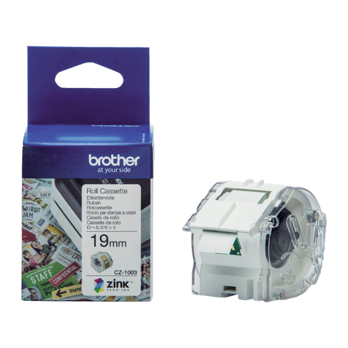 Etiket Brother CZ-1003 multifunctioneel 19mm 1 rol á 5m wit