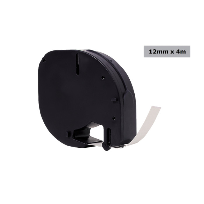 Labeltape Quantore 12267 12mmx4m transparant zwart