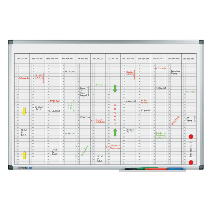 Planbord Legamaster premium jaarplanner verticaal 60x90cm